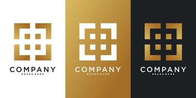 Square shape logo design with creative concept for company. vector