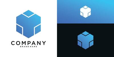 Hexagon logo design with modern shape. vector