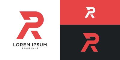 Letter R logo design with abstract shape. Premium vector