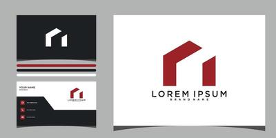 Simple house logo with shape modern and business card vector