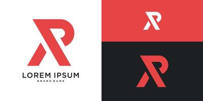 Letter R logo design with abstract shape. vector