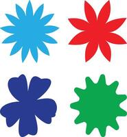 set of colorful flowers vector
