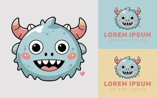 Bright Colored Monster with Tiny Wings and Cheeky Smile Icon vector