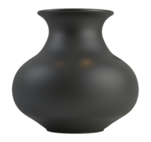 Dark matte vase, elegant and modern ceramic container for home decor. Still life object png