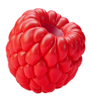 Macro close up of single bright red raspberry fruit, evoking freshness png