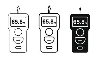 Laser distance measurer icon, outline, glyph, and line style tools vector