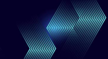 Futuristic Chevron Abstract Background with Blue Gradient Lines on Dark Navy vector