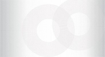 Geometric Circular Line and Dot Pattern Abstract Background in White and Gray Gradient vector