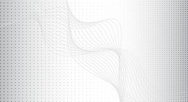Gray Abstract Dotted Background with Flowing Wave Lines and Smooth Gradient vector