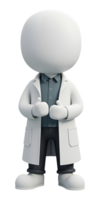 Faceless scientist figure stands calm, professional, ready for research presentation png