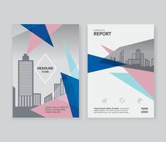 Quartz Triangle shape annual report Brochure Leaflet Flyer design layout template vector