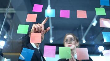 In the office, two businessmen and women discuss and exchange idea and give advice to each other to complete the work,91 photo