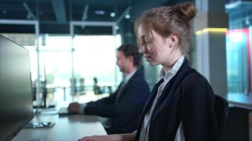 Portrait of businesswoman thinking and finding a good way to make a business plan,71 photo
