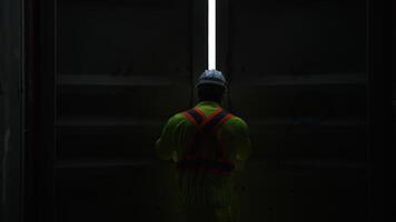Engineers and technicians inspect the inside of containers,95 photo