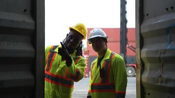 Engineers and technicians inspect the inside of containers and order repairs at the container manufacturing and storage site,80 photo