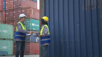 Engineers and technicians inspect the standards of containers that are made,8 photo