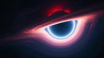 A black hole in deep space generating a rotating accretion disk. video