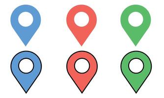 Location icon set, Map pin place marker. location pointer icon symbol in flat style. vector