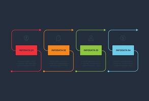 Business. Process chart. Elements of graph, diagram with 4 parts or processes vector