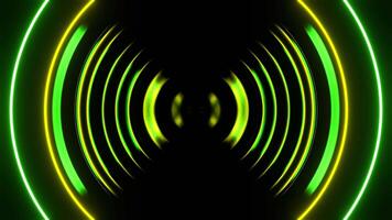 Yellow and Green Gradual Neon Radar Glow Background VJ Loop in 4K video