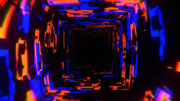 Deep Blue and Orange Framework of Changing Abstract Forms Background VJ Loop in 4K video