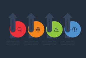 Timeline infographic with 4 elements. Business data visualization. vector
