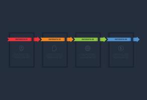 Timeline infographic with 4 elements, steps, options. Business data visualization. vector