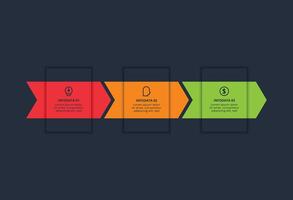Business data visualization. Process chart. Elements of graph, diagram with 3 parts or processes vector