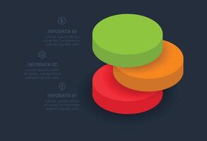 Creative concept for infographic with 3 options template for web on a black background. vector