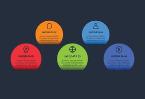 Business data visualization. Process chart. Elements of graph, diagram with 5 steps vector