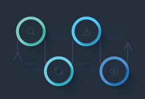 Timeline infographic with 4 options vector