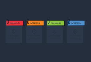 Timeline infograph 4 parts or processes. Business data visualization. vector