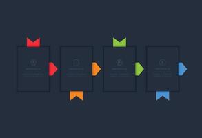 Timeline infographic with 3 options, parts or processes. Business data visualization. vector