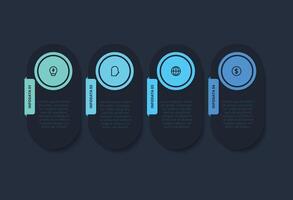Workflow concept for infographic with 4 options, parts or processes vector
