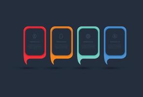 Workflow infographic with 4 steps, options, parts or processes vector