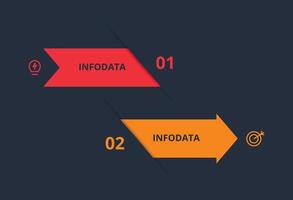 Business data visualization. Process chart. Elements of graph, diagram with 2 steps, options, parts or processes vector
