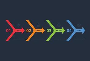 Business data visualization. Elements of graph, diagram with 4 options, parts or processes vector