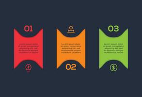 Business. Process chart. Elements of graph, diagram with 3 steps, options, parts or processes vector