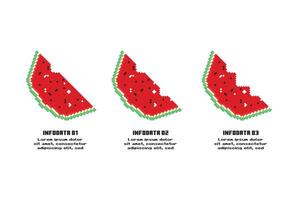 Minecraft concept for infographic with 3 parts or processes. Business data visualization. vector