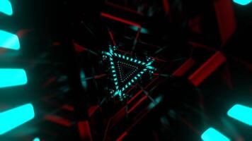 Turquoise and Red Infinite Abstract Synthetic Wormhole Background VJ Loop in 4K video