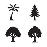 Tree icon silhouette illustration with white background vector