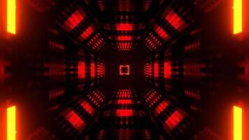 Red and Orange Neon Techno Science Fiction Strobe Corridor Background VJ Loop in 4K video