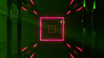 Light Green and Pink Neon Abstract Strobe Fantasy Corridor Background VJ Loop in 4K video