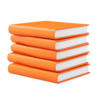 Stack of Orange Books, Ideal for Education or Design Projects png