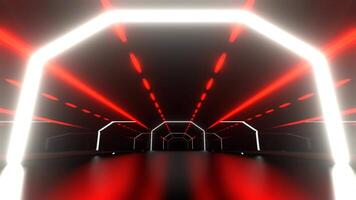 White and Red Cyber Highway to Data City Background VJ Loop in 4K video