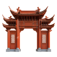3D Render of a Traditional Chinese Archway png