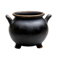 Dark, Antique-Style Pottery Pot with Intricate Texture png