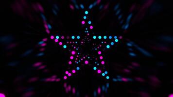 Cyan and Pink Disco Glow in The Star Shaped Tunnel Background VJ Loop in 4K video