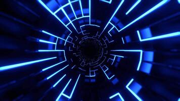 Blue and Red Endless Tunnel of Neon Pulses Background VJ Loop in 4K video