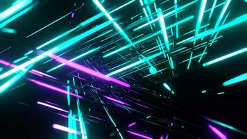 Turquoise and Purple Abstract Ray Neon Space Background VJ Loop in 4K video